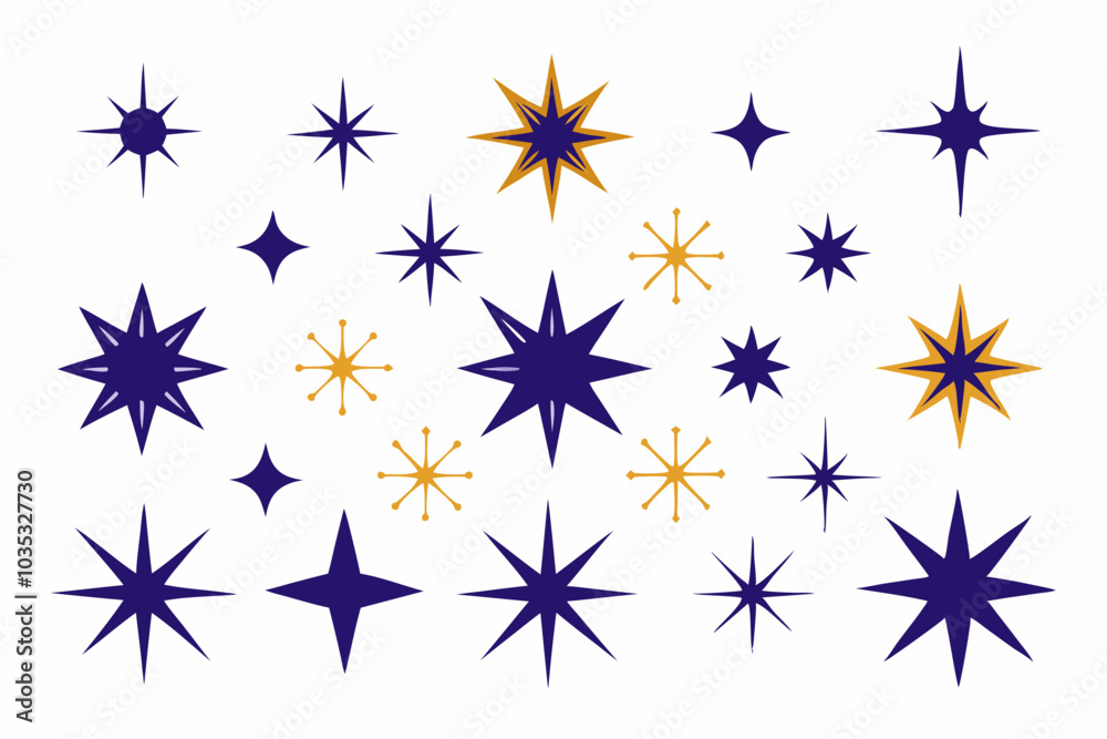 Sparkle stars Set Vector on a White Background Sparkle stars Set Vector on a White Background