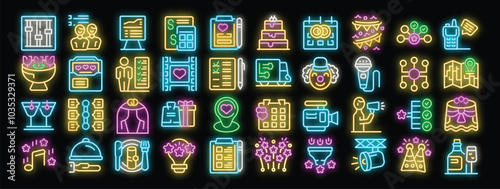 This colorful set includes neon signs perfect for event agencies, wedding planners, catering businesses, and more