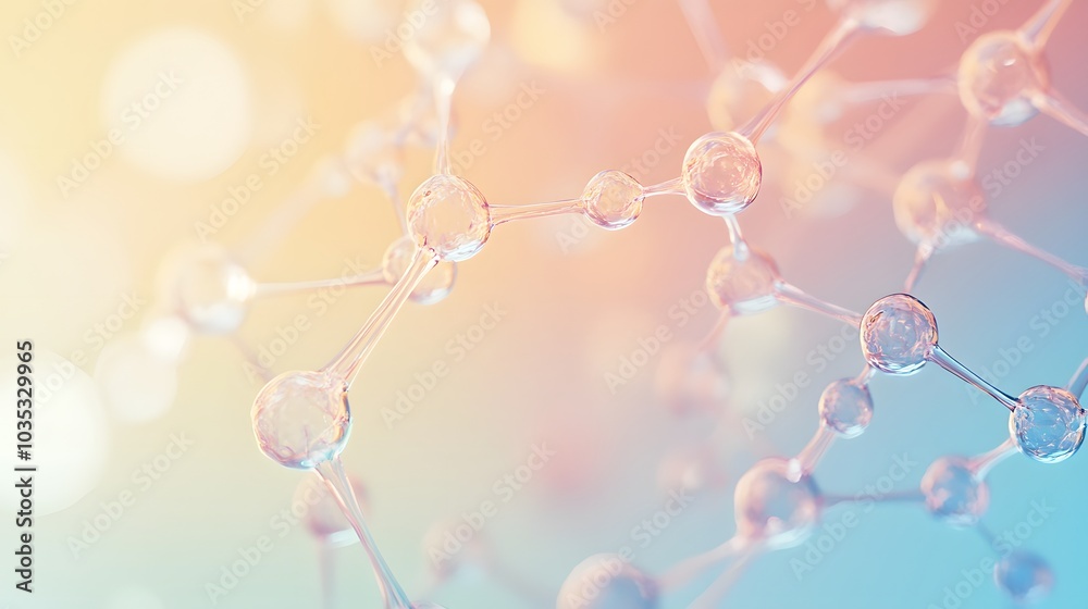 Abstract Molecular Structure with Pastel Background Abstract Molecular Structure with Pastel Background