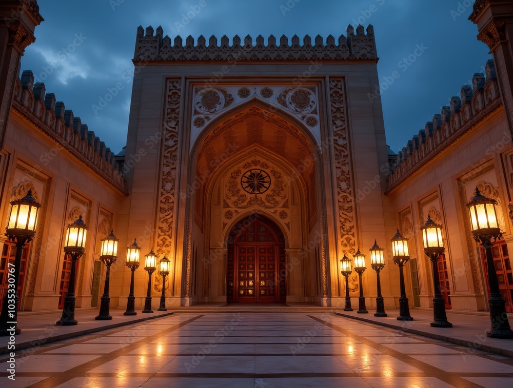 Obraz premium mosque in a beautiful landscape