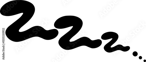 A minimalist "Z" symbol on a white background, resembling comic-style sleep or snoring indicators. The wavy lines suggest rest, relaxation, or tiredness. Ideal for sleep-related themes or designs.