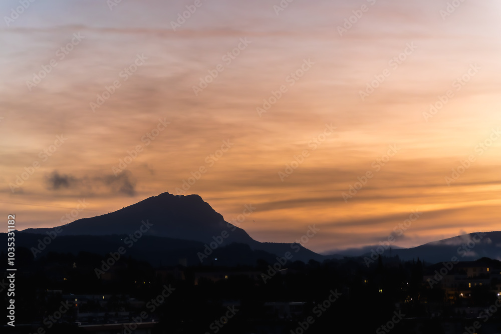 Sainte Victoire mountain in the light of an autumn morning Sainte Victoire mountain in the light of an autumn morning