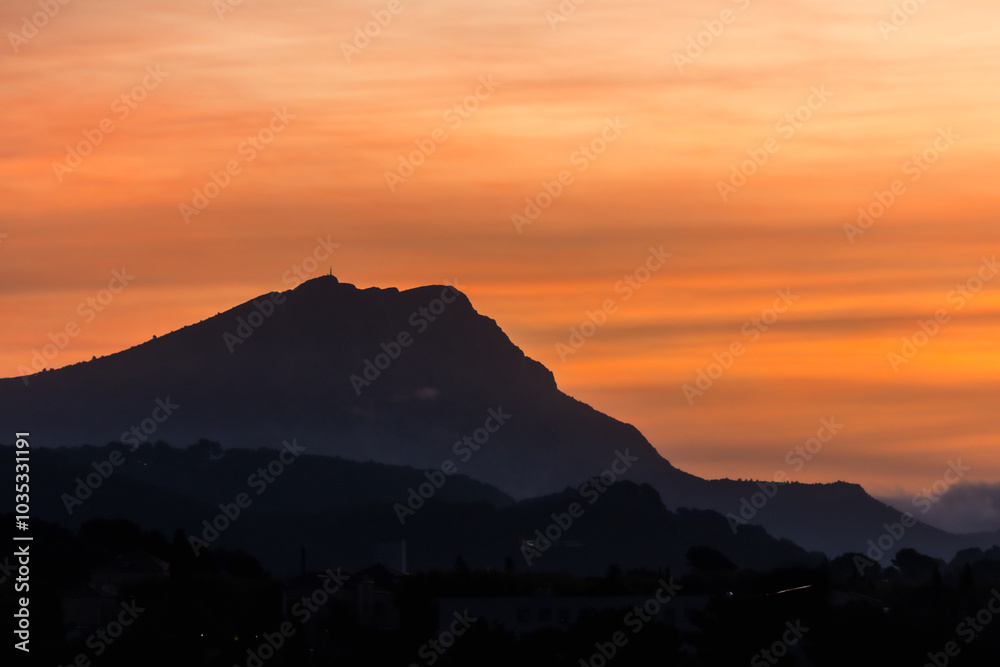 Sainte Victoire mountain in the light of an autumn morning Sainte Victoire mountain in the light of an autumn morning