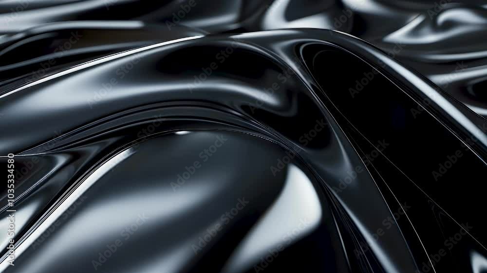 Elegant Black Surface Modern Reflection of Smooth Curves and Glossy Waves with Depth and Texture Elegant Black Surface Modern Reflection of Smooth Curves and Glossy Waves with Depth and Texture