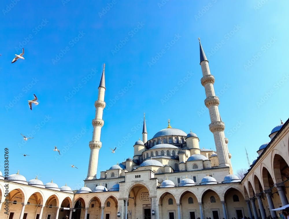 Obraz premium blue mosque city
