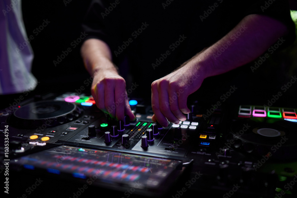Obraz premium Audio Mixing Console in a Recording Studio with advanced sound production capabilities