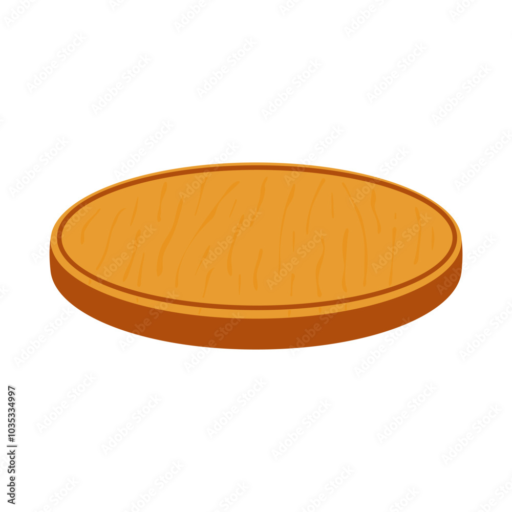 Round wooden chopping board, side view, insulated on white background. Slicing trays environmentally friendly kitchen utensils Round wooden chopping board, side view, insulated on white background. Slicing trays environmentally friendly kitchen utensils