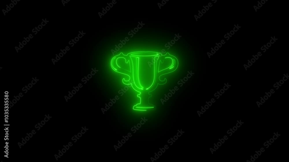 trophy icon animation in black background. trophy icon animation in black background.