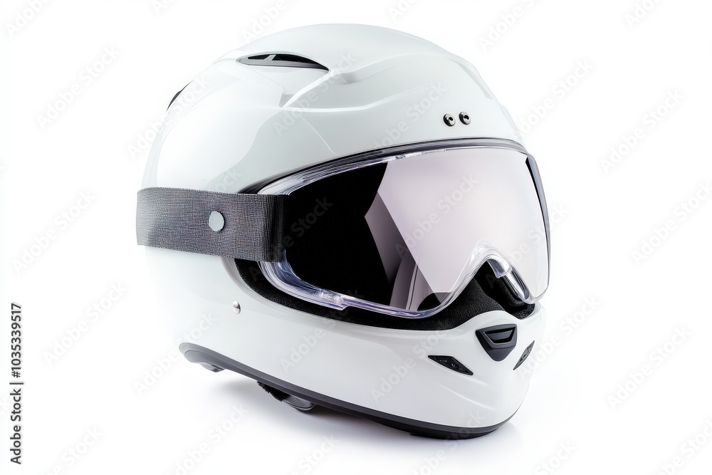 Ski Helmet. Safety and Protection for Winter Sports. Isolated White Background Ski Helmet. Safety and Protection for Winter Sports. Isolated White Background