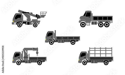 Set of truck for work illustration design vector