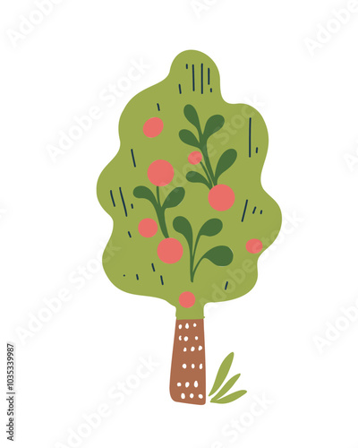 Charming Tree in Cartoon Style for Kids