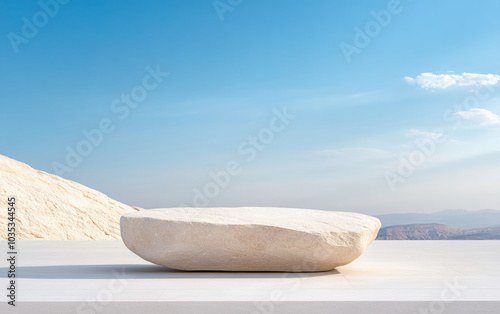 Minimalist e-commerce product display table business background