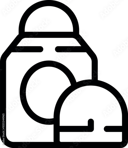 Simple laundry detergent and fabric softener line icon representing cleaning and laundry care