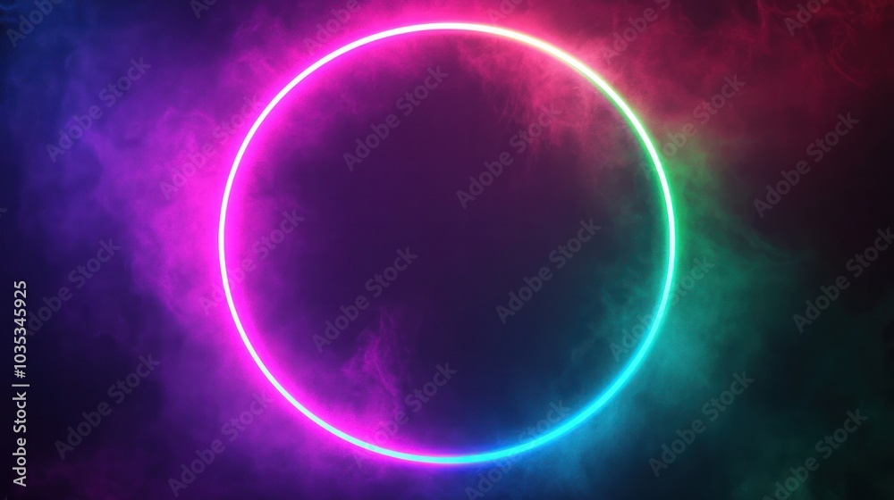 neon circle frame with intricate patterns and designs etched into the glowing surface. neon circle frame with intricate patterns and designs etched into the glowing surface.