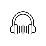 Music streaming outline icons, minimalist vector illustration ,simple transparent graphic element .Isolated on white background