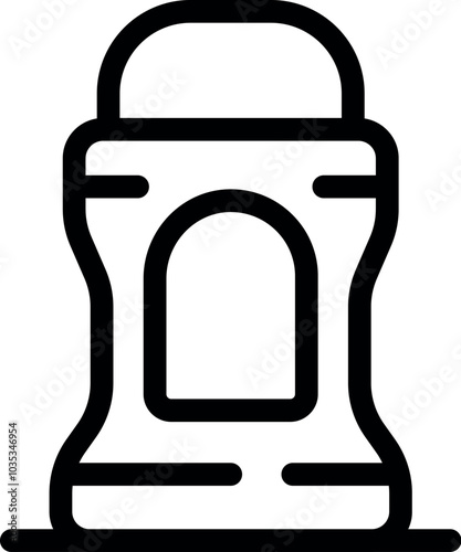 Simple black and white icon of a stick deodorant container
