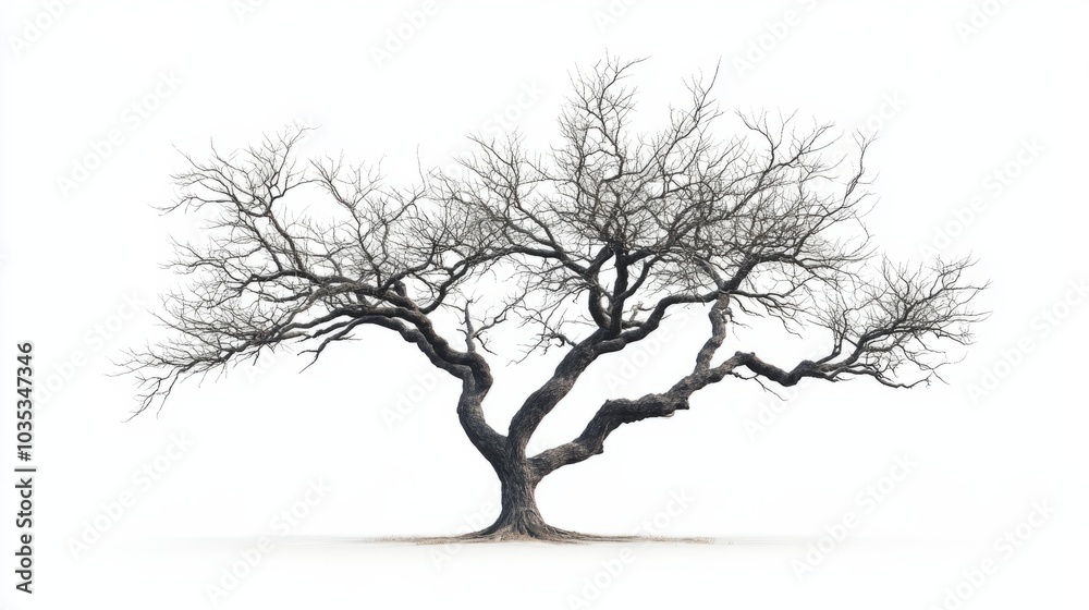 silhouette of a deadwood isolated on white. leafless tree silhouette of a deadwood isolated on white. leafless tree