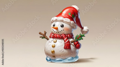 snowman with a red hat