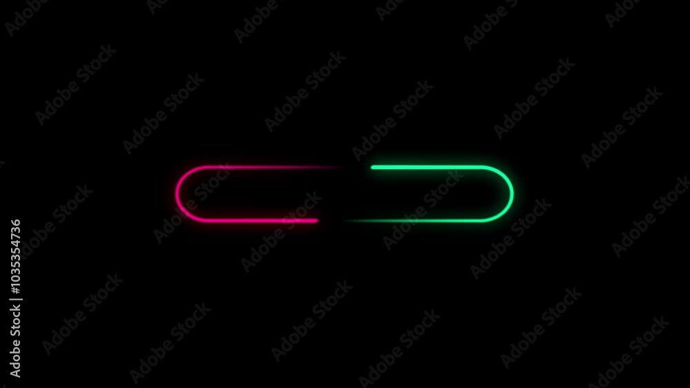 glowing bar with round corners animation video on black background glowing bar with round corners animation video on black background