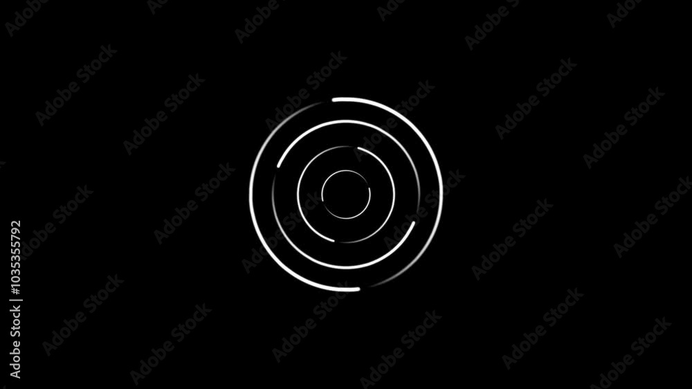 aim or target animation on black background video