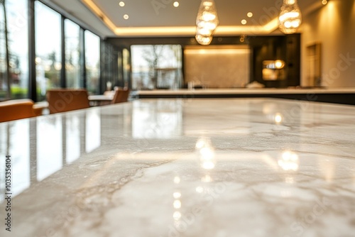 Elegant Marble Countertop in Modern Kitchen Setting