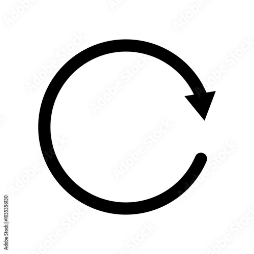 vector illustration of a circle refresh cycle arrow icon sign symbol, reload loading symbol