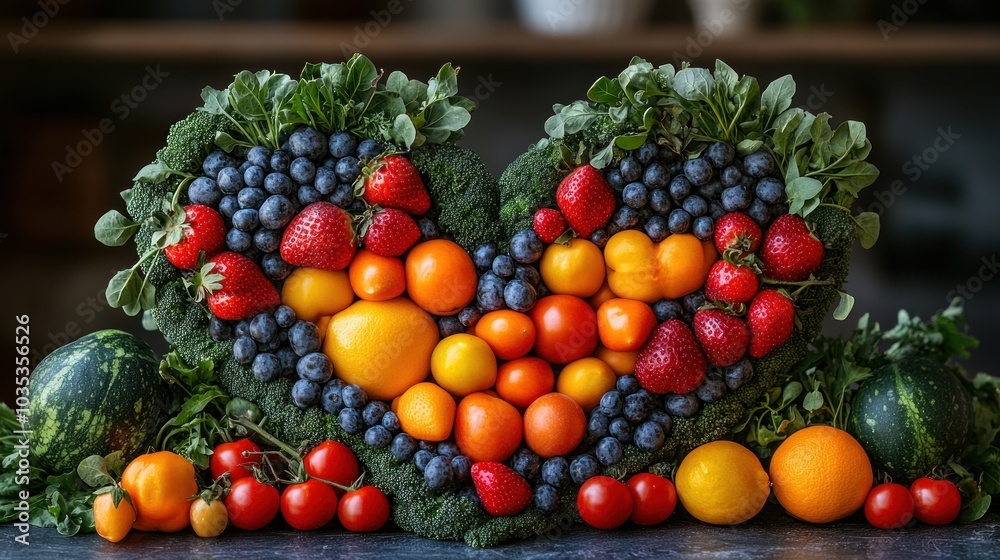 Heart Shaped Fruit and Vegetable Arrangement Heart Shaped Fruit and Vegetable Arrangement