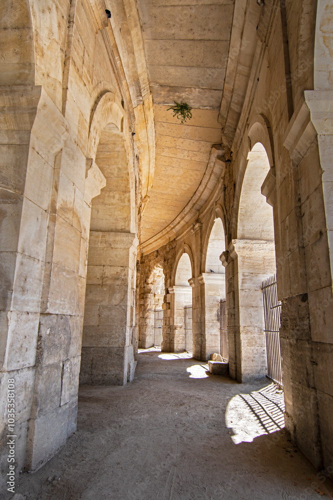 Wander through the ancient stone pathways of the Arles Roman Era Amphitheater, where cave-like passages and carved steps create a mystical journey. Each step echoes with history, inviting exploration
Wander through the ancient stone pathways of the Arles Roman Era Amphitheater, where cave-like passages and carved steps create a mystical journey. Each step echoes with history, inviting exploration