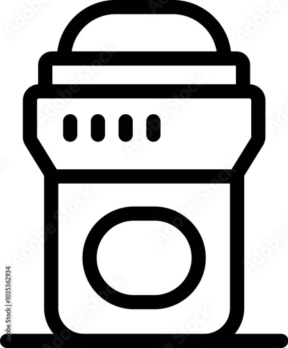 Simple icon of a modern electric razor standing on a surface