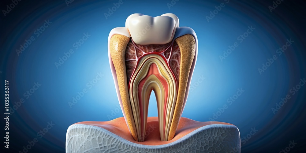 Detailed 3D Illustration of Permanent Lower First Molar Tooth for ...