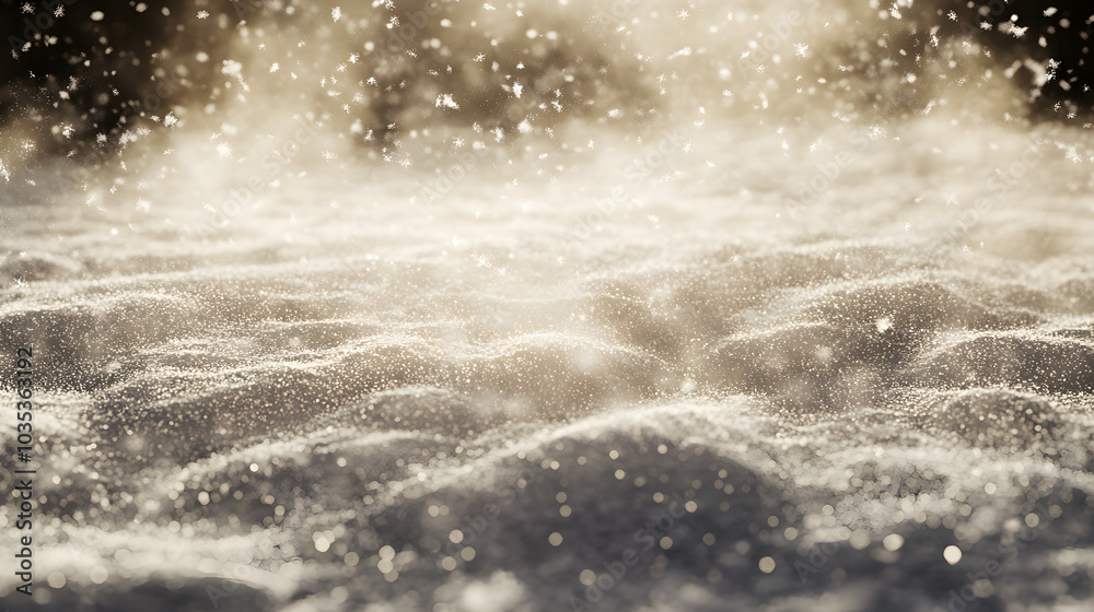 Soft snow falling on winter landscape Soft snow falling on winter landscape