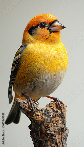 Golden-headed cisticola perched on a branch  photo