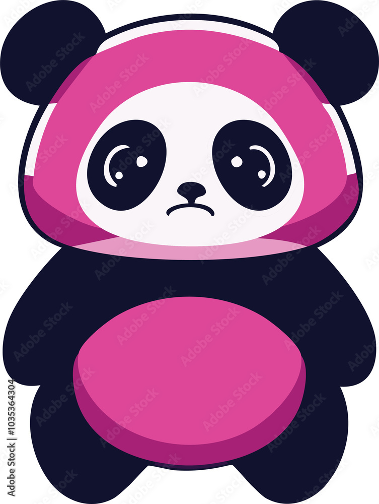 Fototapeta premium Cute Cartoon Panda Character in Sticker Style with Street Art Aesthetic