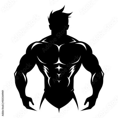 Muscle Man Silhouette vector illustration