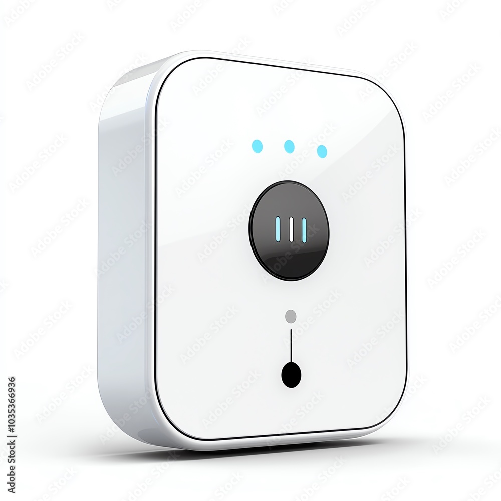 Smart device with modern design, white isolated background Smart device with modern design, white isolated background