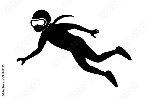 Scuba Diver Silhouette vector illustration