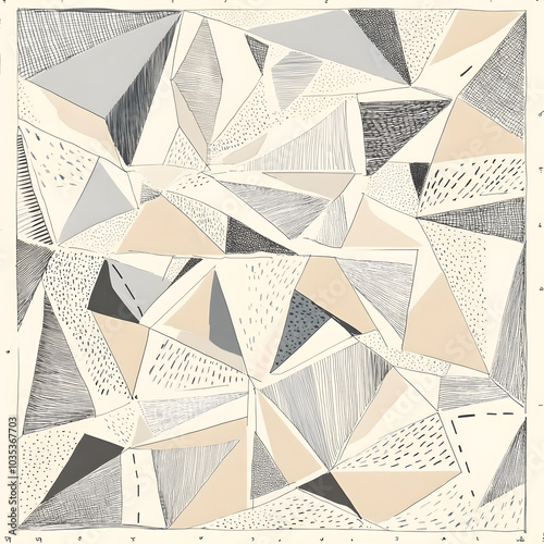 Geometric and Organic Doodle Tile and Carpet Designs with White Borders | Hand-drawn, Abstract, Floral, and Symmetrical Patterns in Soft Pastel and Earth Tones