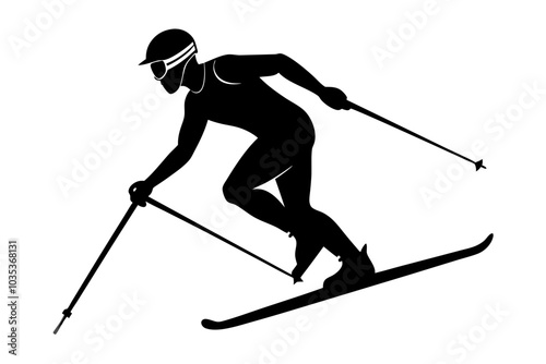 Skier Silhouette vector illustration