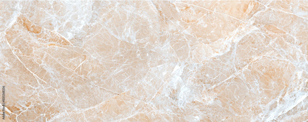 Fototapeta premium Elegant marble texture with beige and white veins, perfect for backgrounds, interior design, and architectural projects.