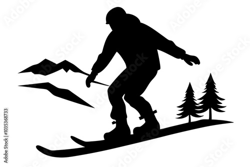 Snowboard Silhouette vector illustration