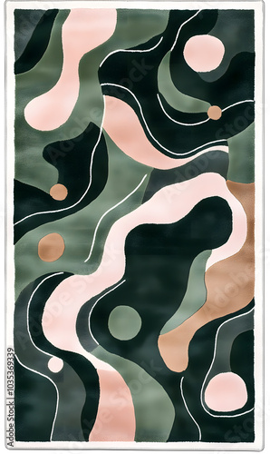 Geometric and Organic Doodle Tile and Carpet Designs with White Borders | Hand-drawn, Abstract, Floral, and Symmetrical Patterns in Soft Pastel and Earth Tones