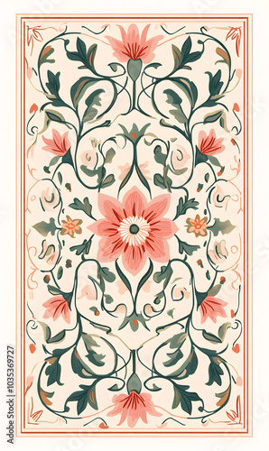 Geometric and Organic Doodle Tile and Carpet Designs with White Borders | Hand-drawn, Abstract, Floral, and Symmetrical Patterns in Soft Pastel and Earth Tones