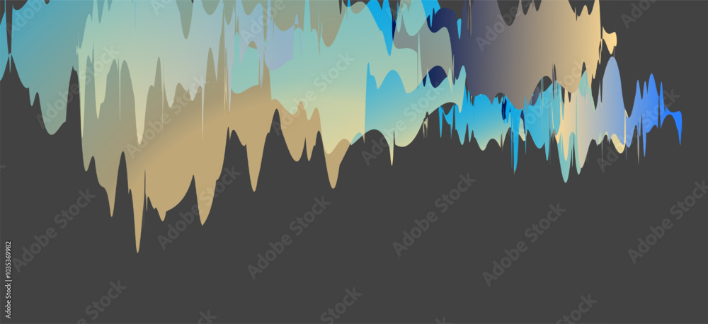 Abstract background composed of blue paper clouds over black vector illustration. Abstract background composed of blue paper clouds over black vector illustration.