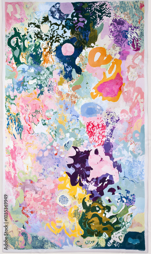 Geometric and Organic Doodle Tile and Carpet Designs with White Borders | Hand-drawn, Abstract, Floral, and Symmetrical Patterns in Soft Pastel and Earth Tones