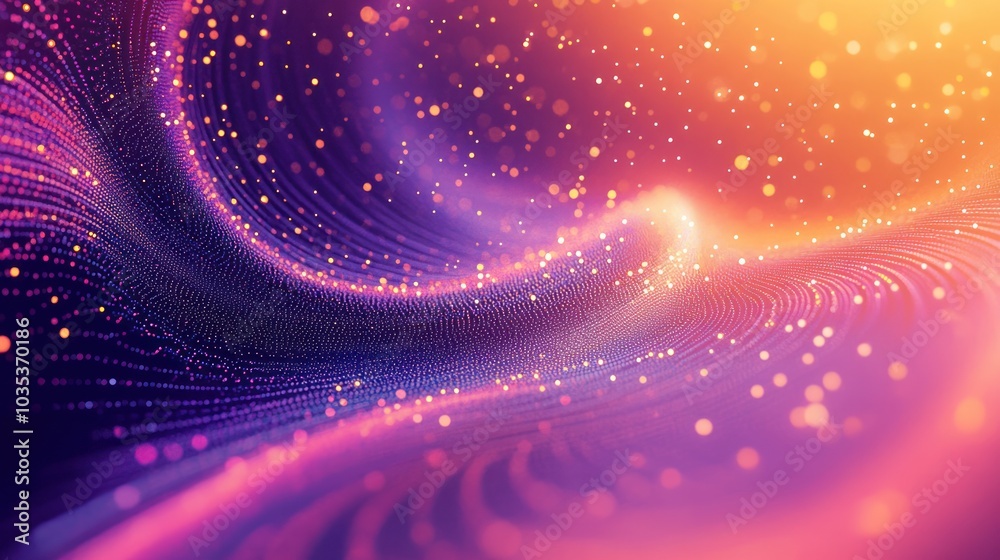 Obraz premium abstract composition featuring a swirling pattern of techno dots against a gradient background.