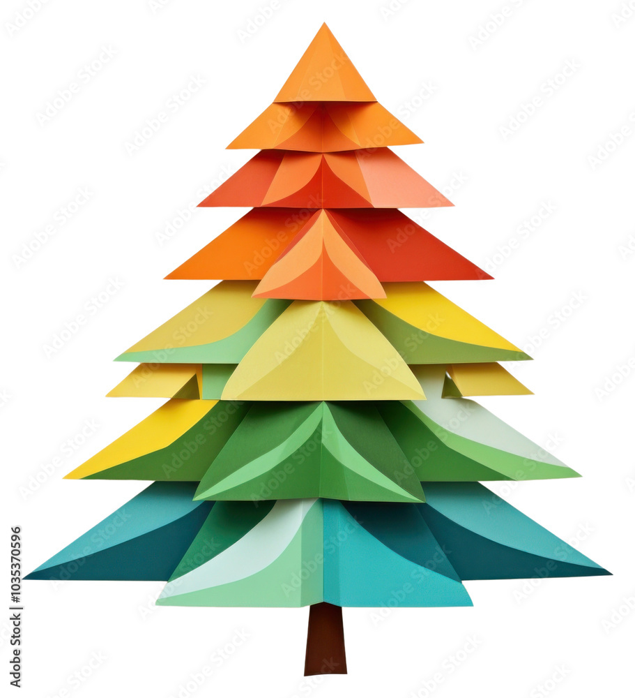 PNG Chrismas tree origami craft paper. PNG Chrismas tree origami craft paper.