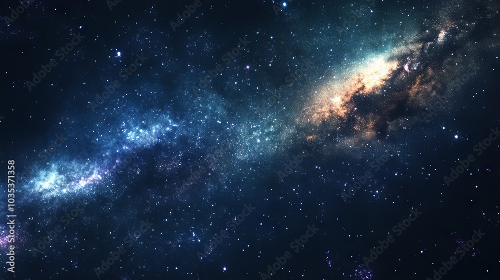 Beautiful view of nebula and milky way, night landscape Beautiful view of nebula and milky way, night landscape