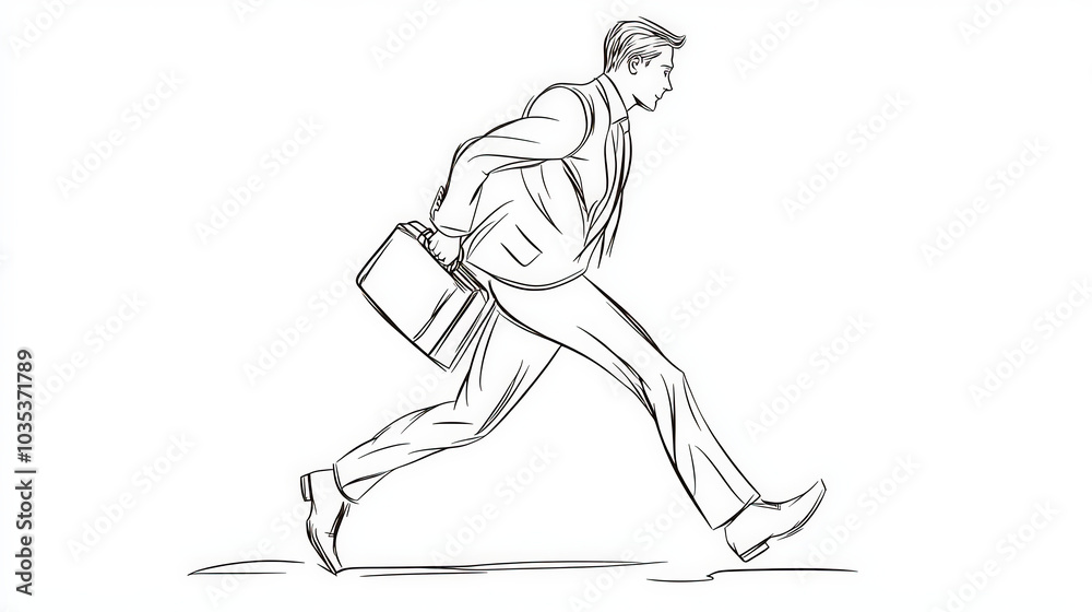 Fototapeta premium Outline of a businessman