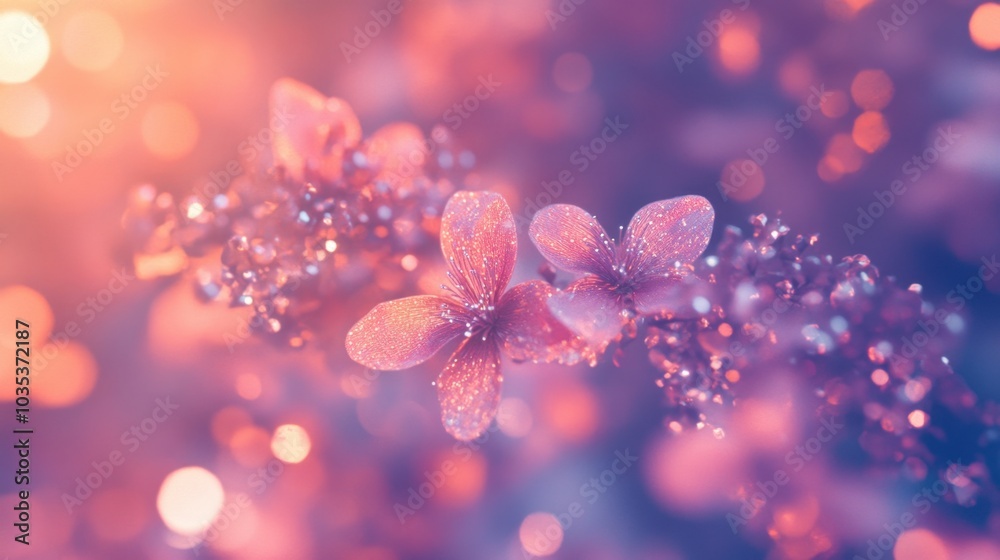 Delicate summer flowers float gracefully in a soft-focus background filled with pastel hues, enhanced by bokeh and sparkling effects, creating a whimsical, dreamy feel. Delicate summer flowers float gracefully in a soft-focus background filled with pastel hues, enhanced by bokeh and sparkling effects, creating a whimsical, dreamy feel.