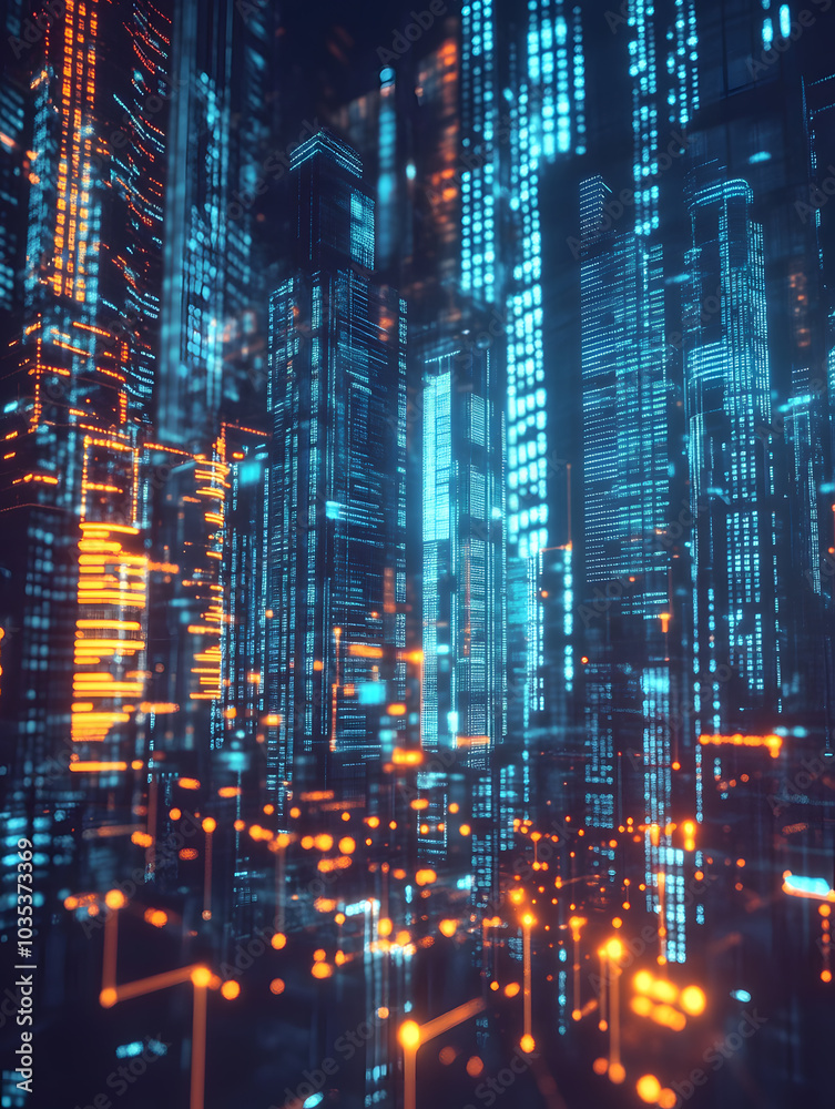 Futuristic Business & Stock Investment Visuals: High-Tech, Neon-Lit Financial Concepts with Modern Urban Backdrops Futuristic Business & Stock Investment Visuals: High-Tech, Neon-Lit Financial Concepts with Modern Urban Backdrops
